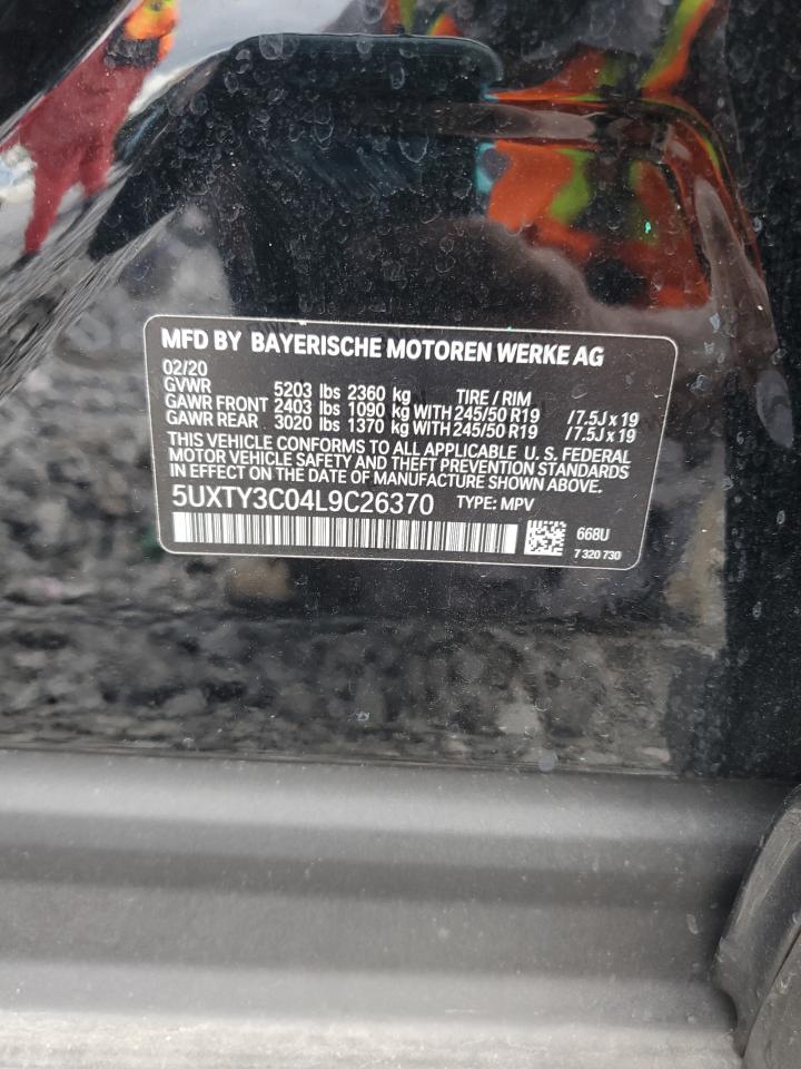 2020 BMW X3 Sdrive30I VIN: 5UXTY3C04L9C26370 Lot: 67628645