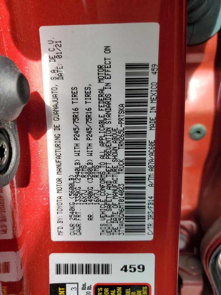 2021 Toyota Tacoma Double Cab VIN: 3TYAX5GN6MT014023 Lot: 69356945