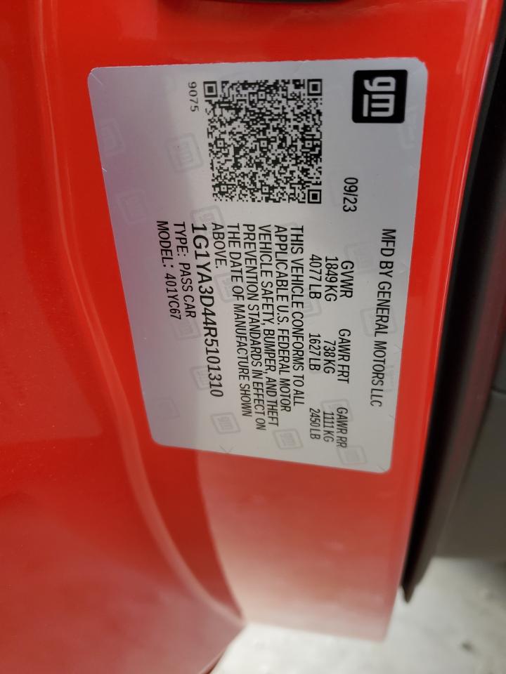 2024 Chevrolet Corvette Stingray 1Lt VIN: 1G1YA3D44R5101310 Lot: 70683395