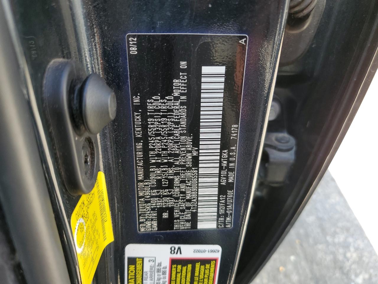 2013 Toyota Venza Le VIN: 4T3ZA3BB9DU065581 Lot: 69851725