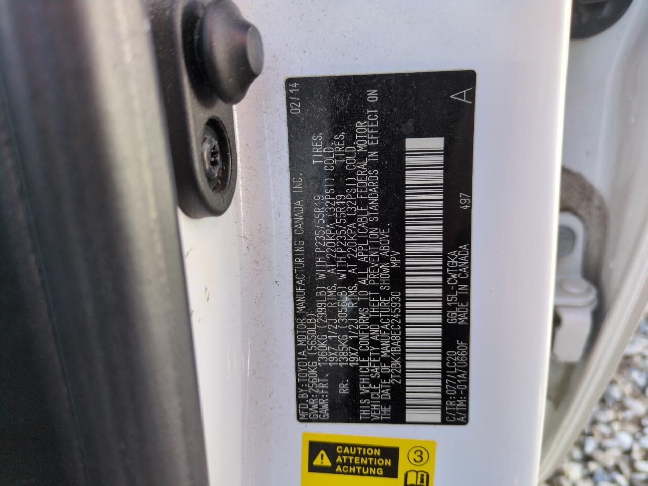 2014 Lexus Rx 350 Base VIN: 2T2BK1BA8EC245930 Lot: 67608135