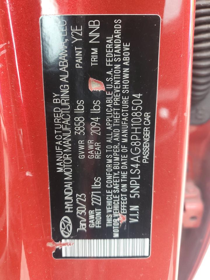 2023 Hyundai Elantra Sel VIN: 5NPLS4AG8PH108504 Lot: 70525145