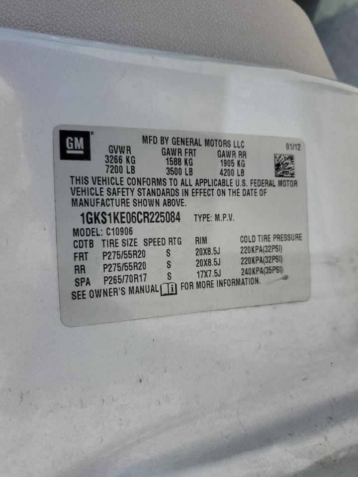 2012 GMC Yukon Xl C1500 Slt VIN: 1GKS1KE06CR225084 Lot: 69927615