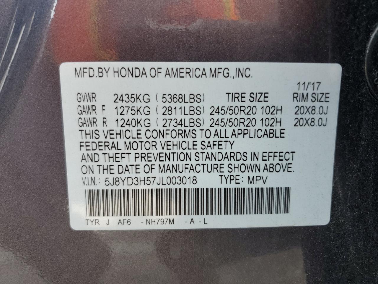 2018 Acura Mdx Technology VIN: 5J8YD3H57JL003018 Lot: 69157445