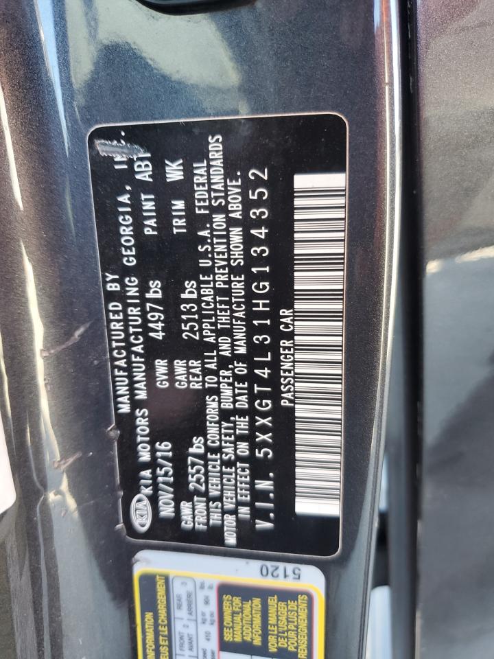 2017 Kia Optima Lx VIN: 5XXGT4L31HG134352 Lot: 70622525