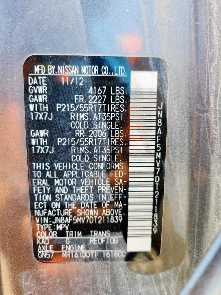 JN8AF5MV7DT211839 2013 Nissan Juke S