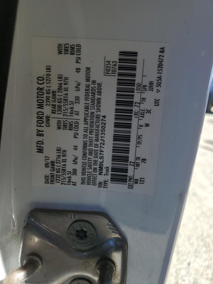 2018 Ford Transit Connect Xlt VIN: NM0LS7F72J1350274 Lot: 70297545