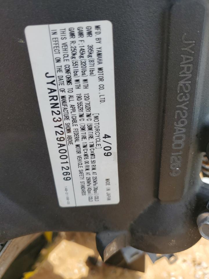 2009 Yamaha Yzfr1 VIN: JYARN23Y29A001269 Lot: 68224305