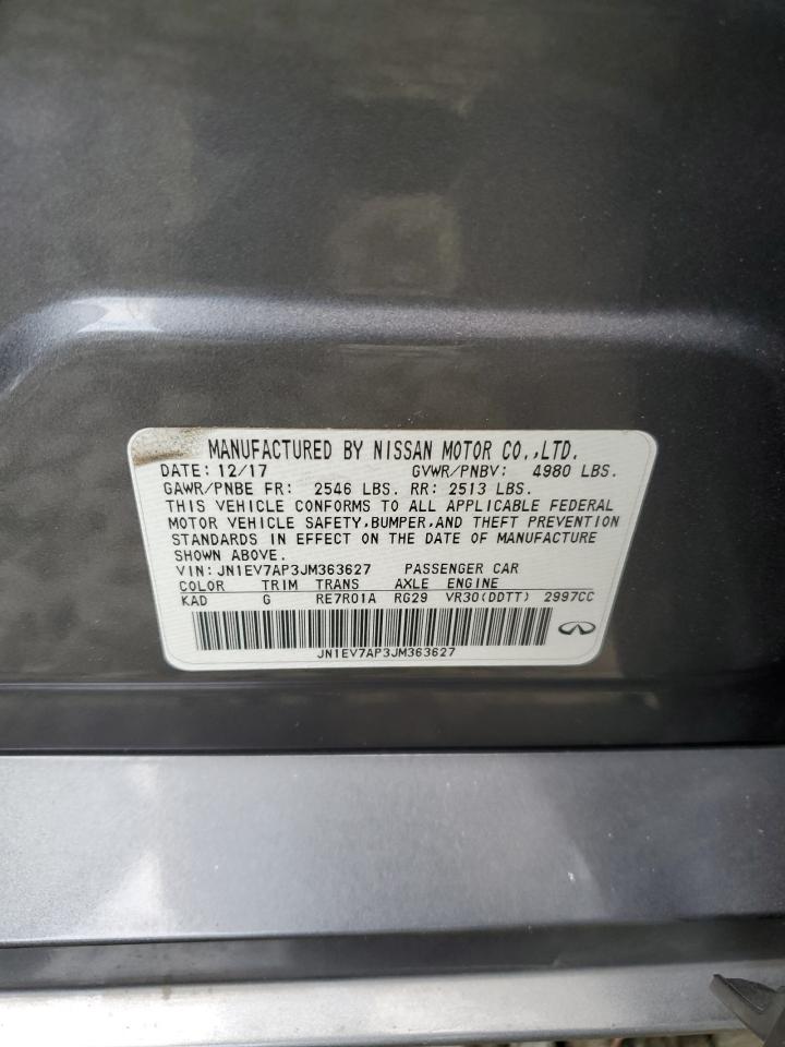 2018 Infiniti Q50 Luxe VIN: JN1EV7AP3JM363627 Lot: 70174795