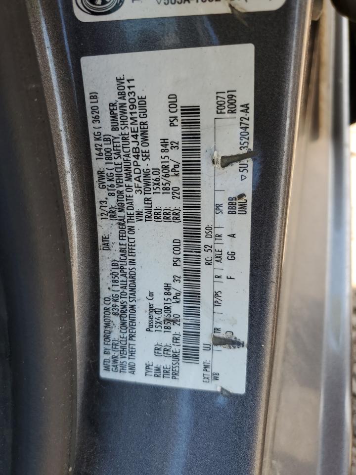 2014 Ford Fiesta Se VIN: 3FADP4BJ4EM190311 Lot: 68228075