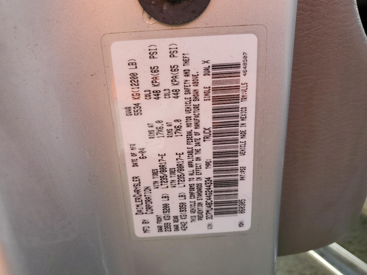 2004 Dodge Ram 3500 St VIN: 3D7MU48C44G244334 Lot: 67807995