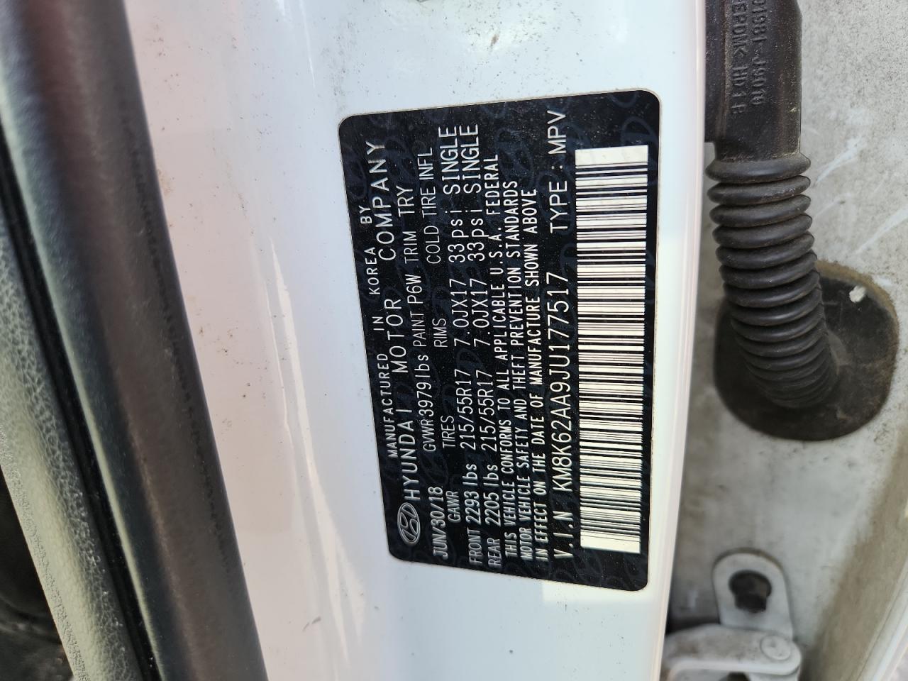 2018 Hyundai Kona Sel VIN: KM8K62AA9JU177517 Lot: 69615905