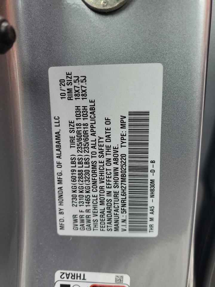 2021 Honda Odyssey Lx VIN: 5FNRL6H27MB025220 Lot: 69444135