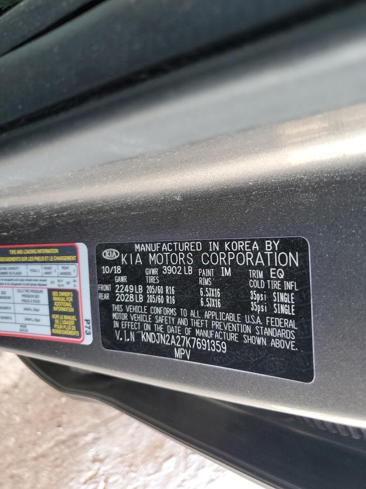 2019 Kia Soul VIN: KNDJN2A27K7691359 Lot: 70018535