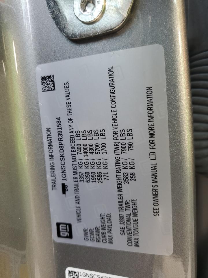 2023 Chevrolet Tahoe C1500 Premier VIN: 1GNSCSKD8PR391584 Lot: 69863155