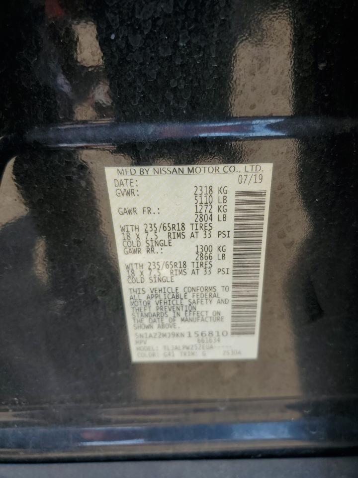 5N1AZ2MJ9KN156810 2019 Nissan Murano S