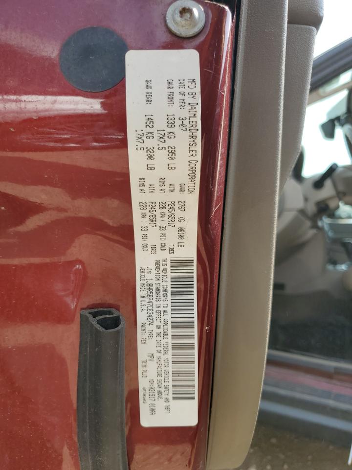 1J8HR58P47C634274 2007 Jeep Grand Cherokee Limited