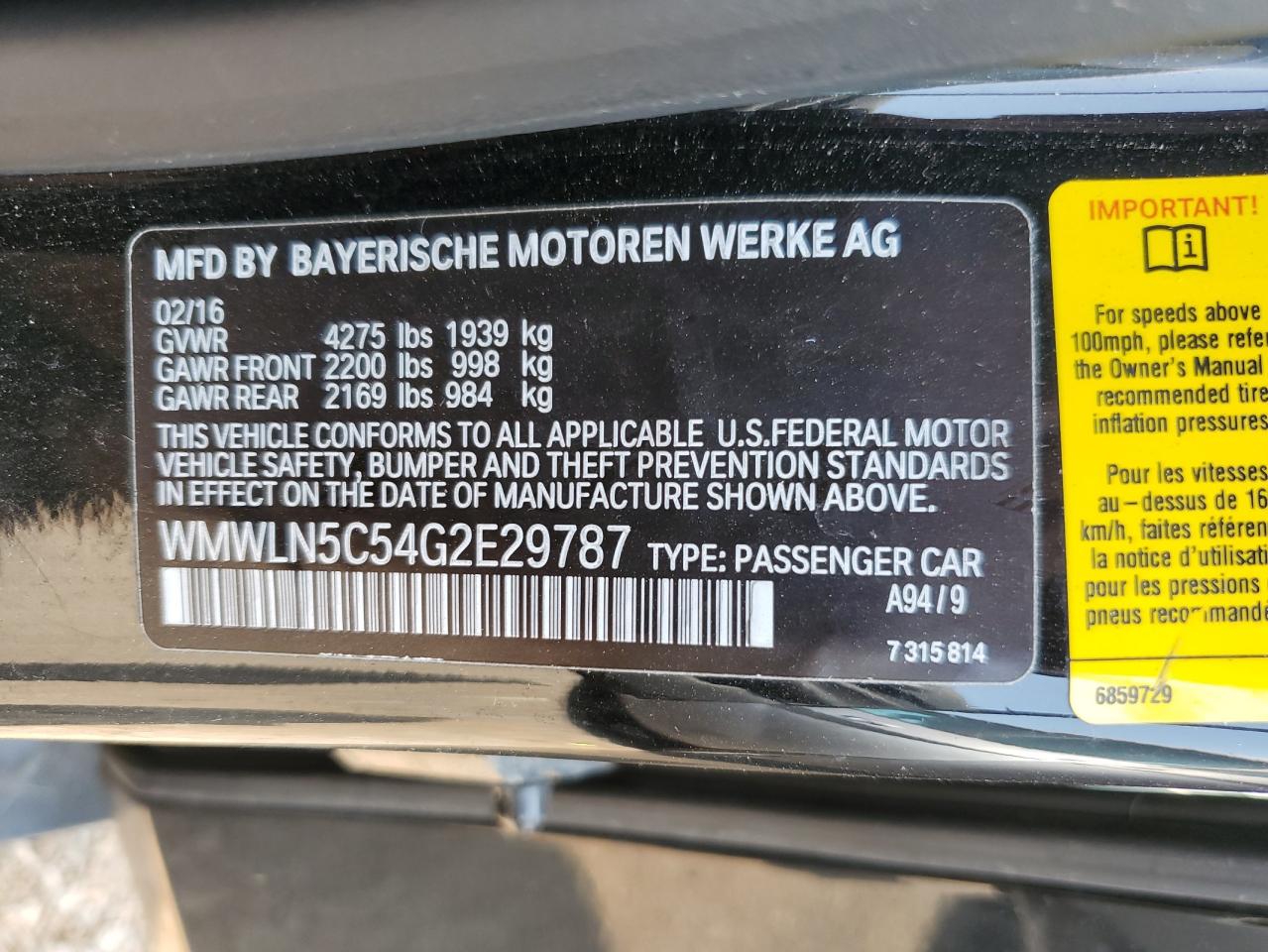 WMWLN5C54G2E29787 2016 Mini Cooper Clubman