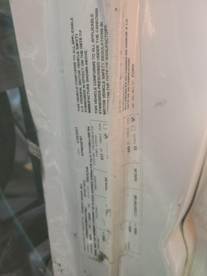 2021 Ford Econoline E350 Super Duty Cutaway Van VIN: 1FDWE3FK2MDC37962 Lot: 67781065