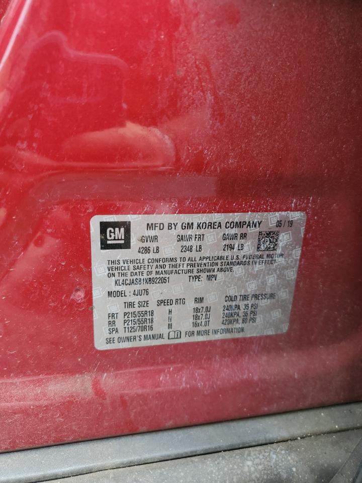 2019 Buick Encore Preferred VIN: KL4CJASB1KB922051 Lot: 70279715