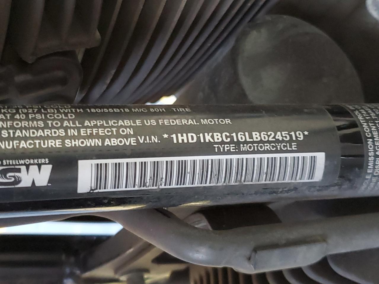 2020 Harley-Davidson Flhx VIN: 1HD1KBC16LB624519 Lot: 70485805