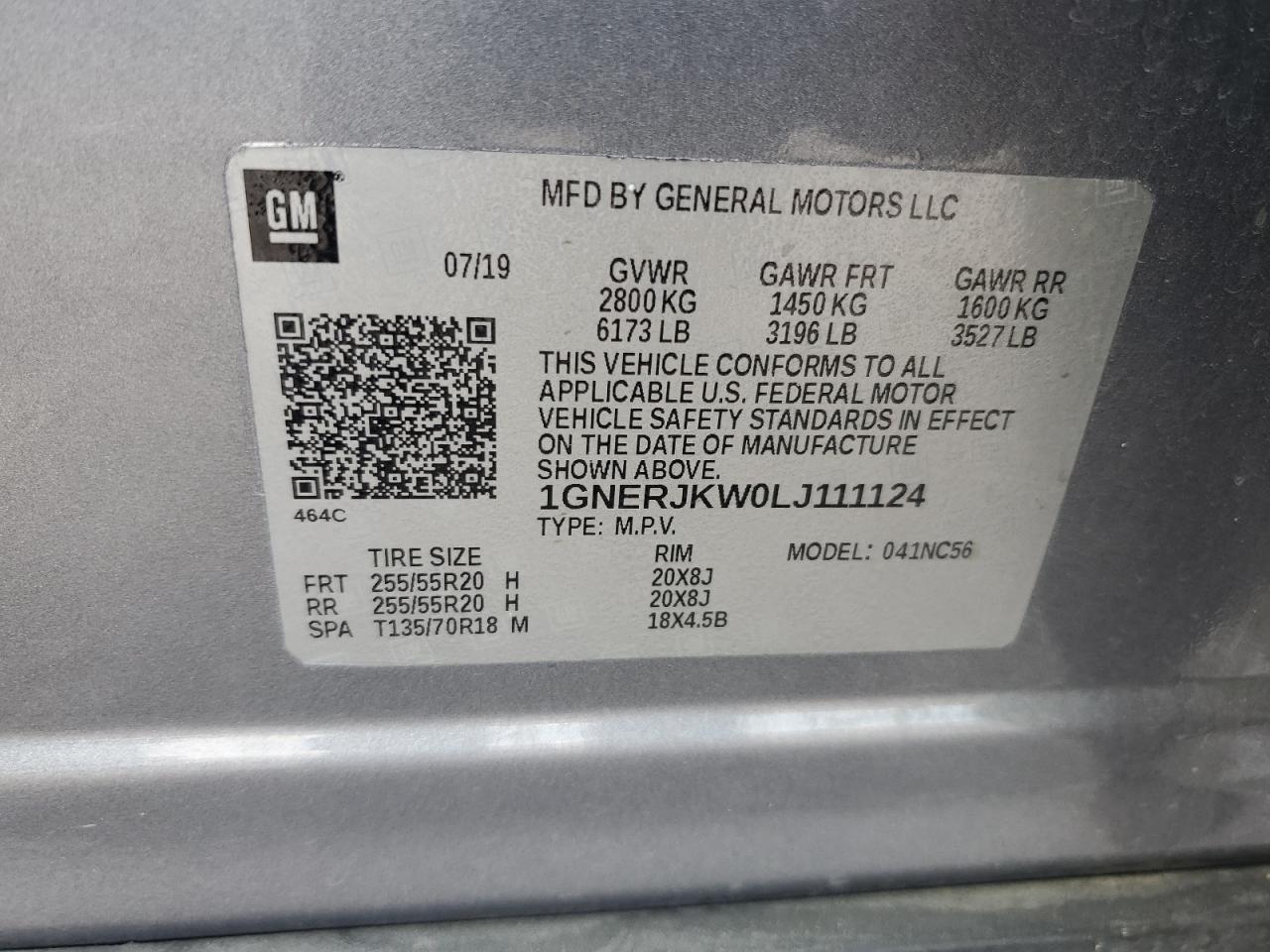 2020 Chevrolet Traverse Rs VIN: 1GNERJKW0LJ111124 Lot: 68784835