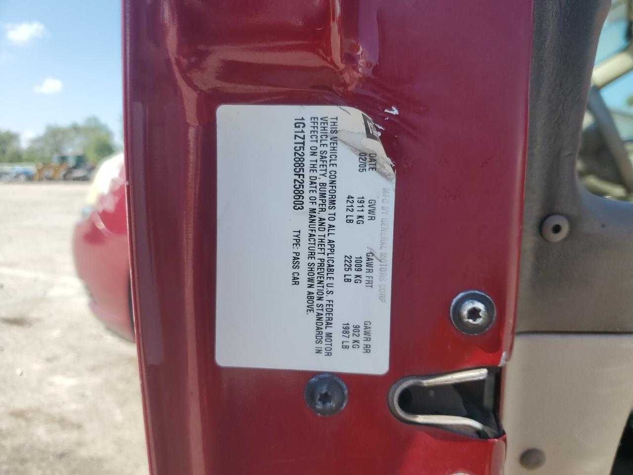 2005 Chevrolet Malibu Ls VIN: 1G1ZT52885F258603 Lot: 68884915