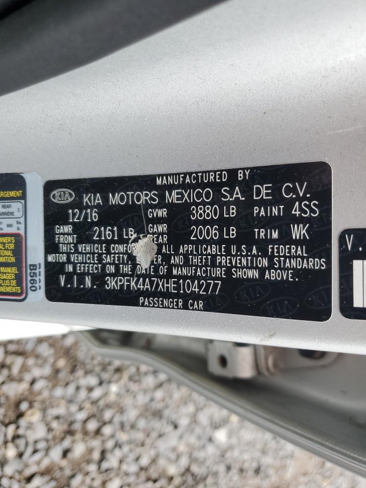 2017 Kia Forte Lx VIN: 3KPFK4A7XHE104277 Lot: 68576665