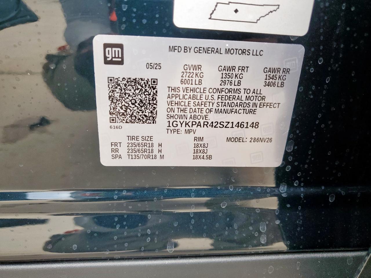 2025 Cadillac Xt6 Luxury VIN: 1GYKPAR42SZ146148 Lot: 68463135