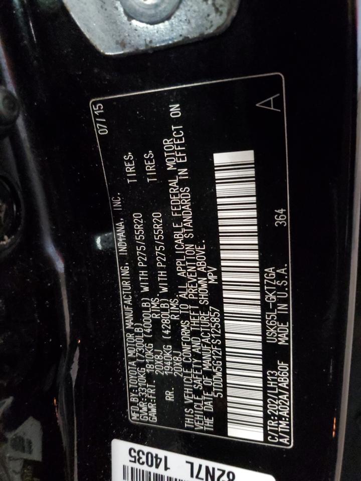 2015 Toyota Sequoia Platinum VIN: 5TDDW5G12FS125857 Lot: 70551305