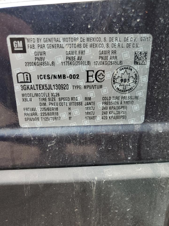2018 GMC Terrain Sle VIN: 3GKALTEX5JL130920 Lot: 67867155