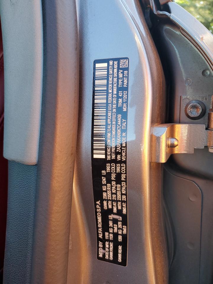 2019 Alfa Romeo Stelvio VIN: ZASPAKAN9K7C44409 Lot: 70347895