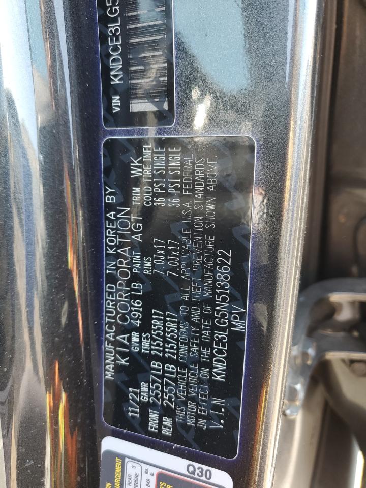 2022 Kia Niro Ex Premium VIN: KNDCE3LG5N5138622 Lot: 70697665