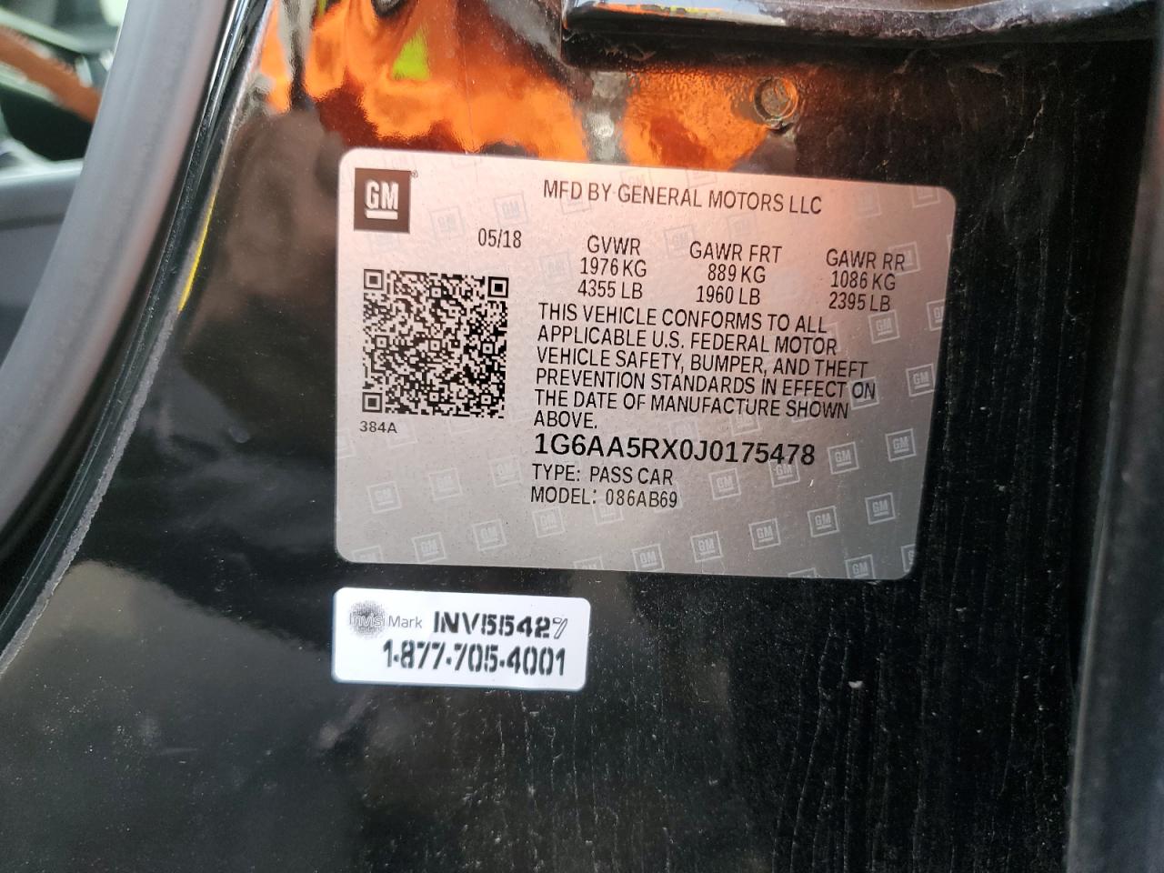 2018 Cadillac Ats VIN: 1G6AA5RX0J0175478 Lot: 70204175