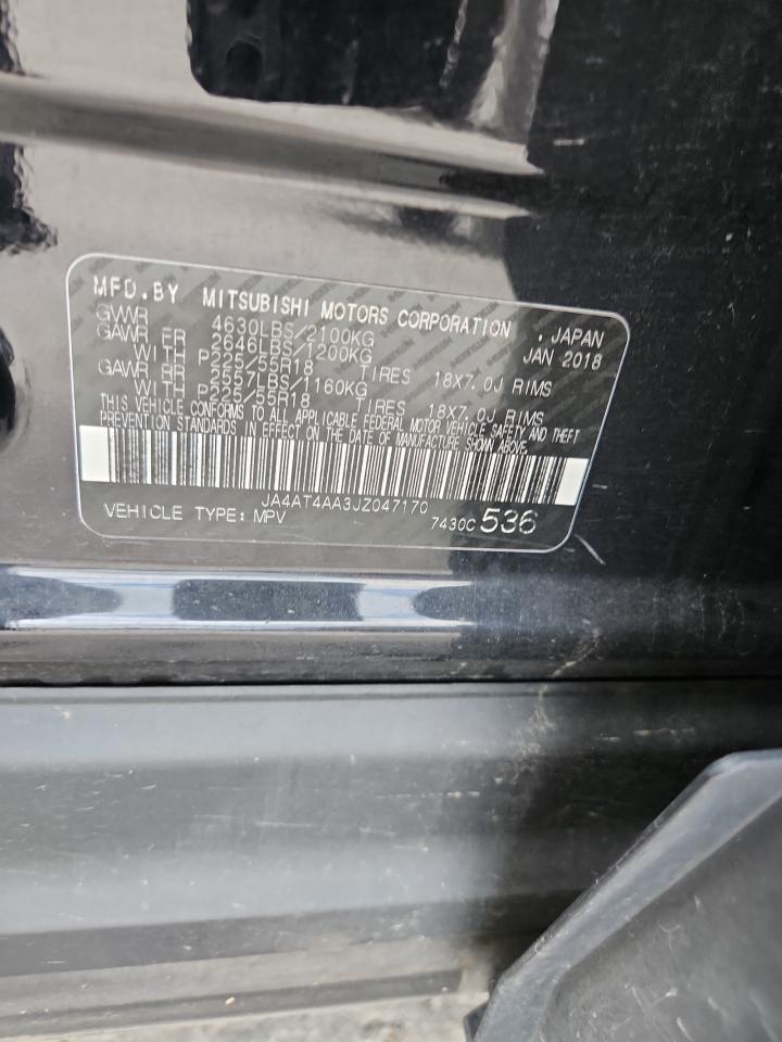 2018 Mitsubishi Eclipse Cross Le VIN: JA4AT4AA3JZ047170 Lot: 67651695