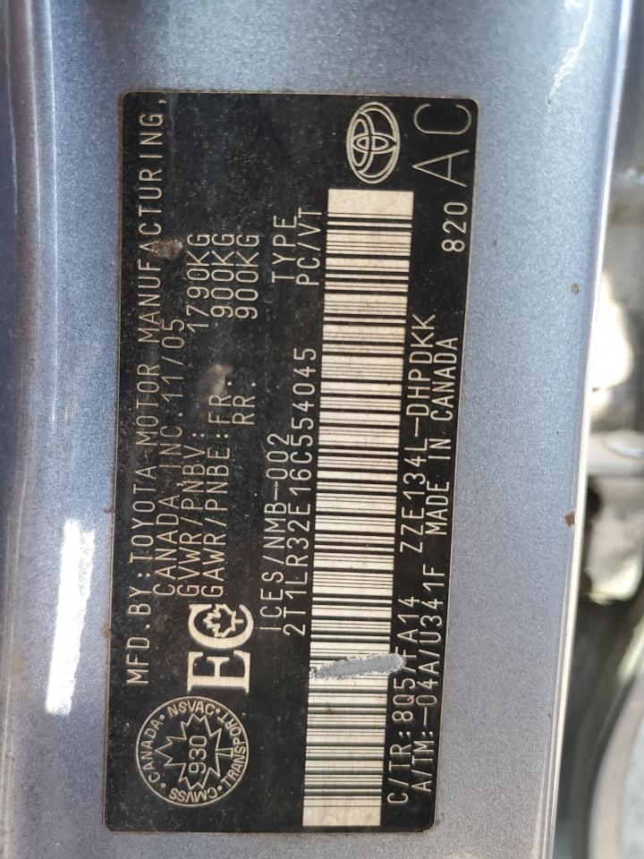 2006 Toyota Corolla Matrix Base VIN: 2T1LR32E16C554045 Lot: 68424875