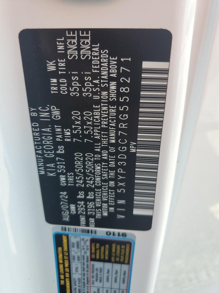 2024 Kia Telluride Ex VIN: 5XYP3DGC7RG558271 Lot: 69225255