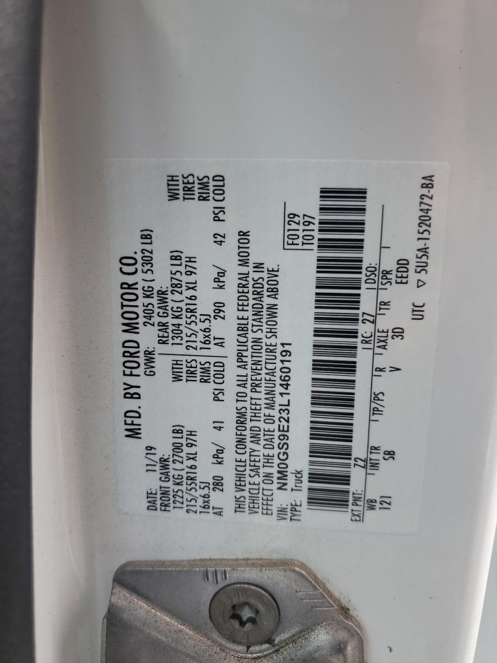 2020 Ford Transit Connect Xl VIN: NM0GS9E23L1460191 Lot: 68262985