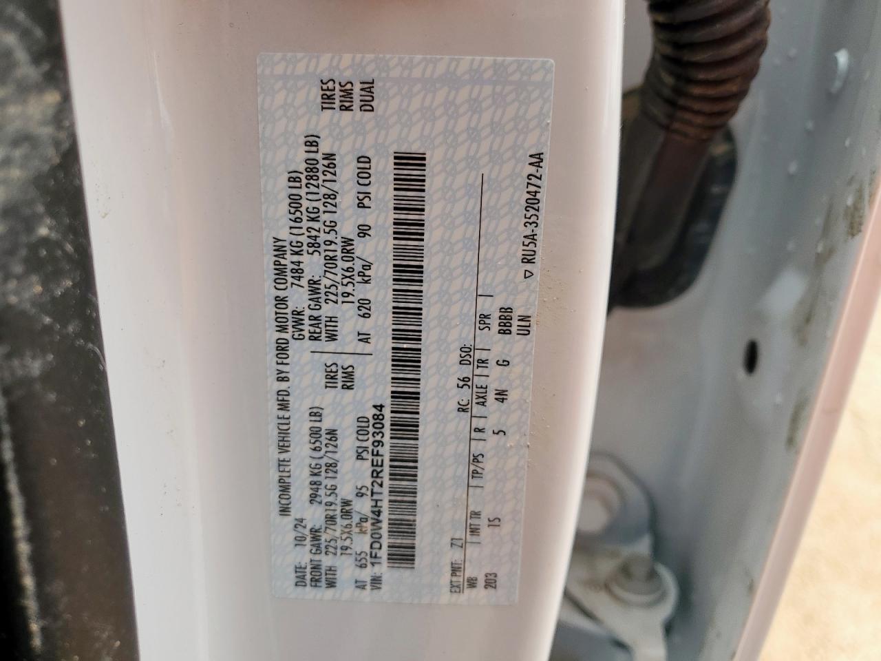 2024 Ford F450 Super Duty VIN: 1FD0W4HT2REF93084 Lot: 66735065