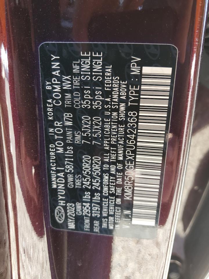 2023 Hyundai Palisade Limited VIN: KM8R5DGEXPU642368 Lot: 68536485
