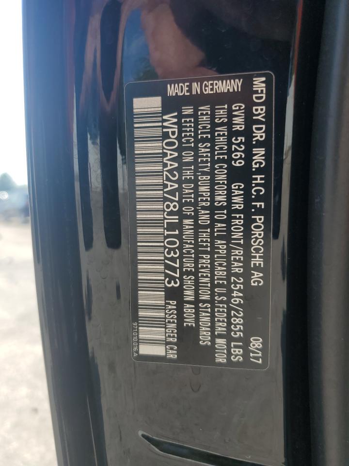 2018 Porsche Panamera 4 VIN: WP0AA2A78JL103773 Lot: 66509575