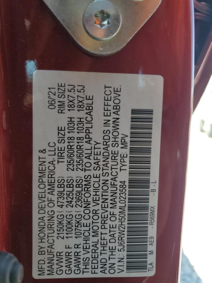 2021 Honda Cr-V Ex VIN: 5J6RW2H50ML023584 Lot: 67283755