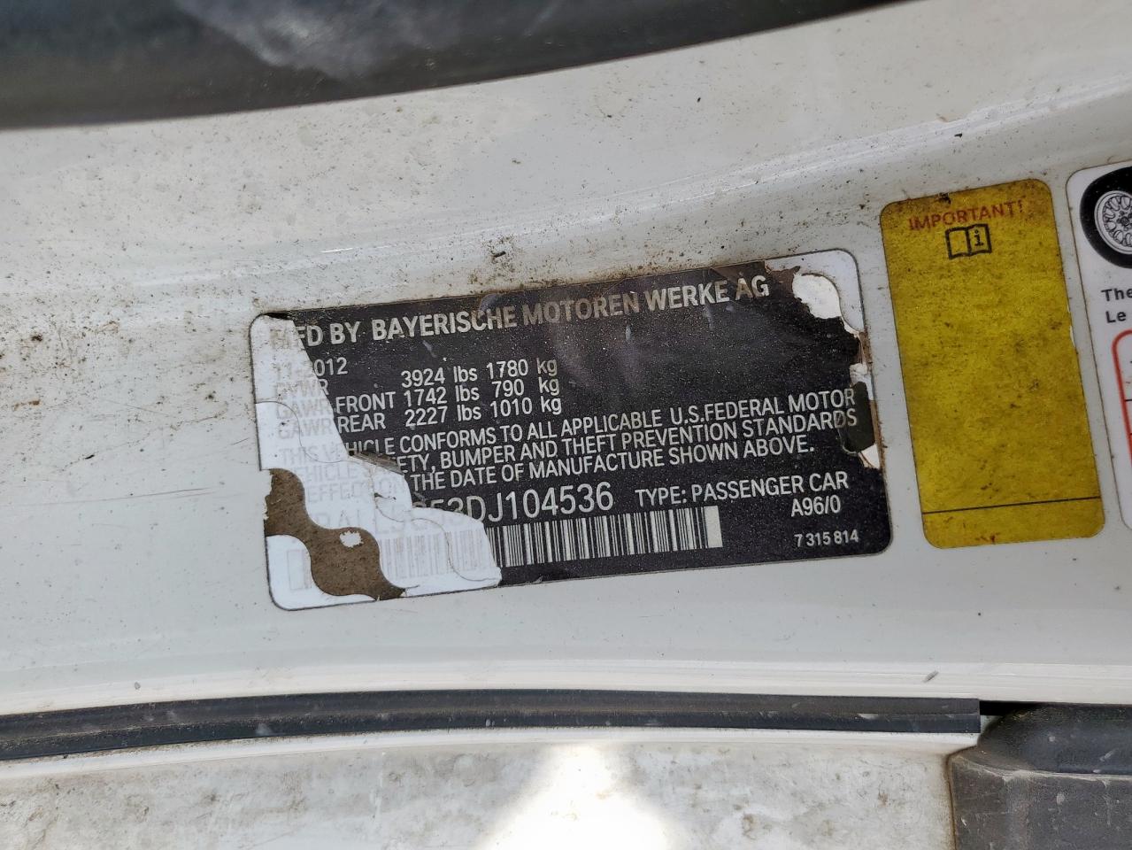 2013 BMW Z4 Sdrive28I VIN: WBALL5C53DJ104536 Lot: 69114565