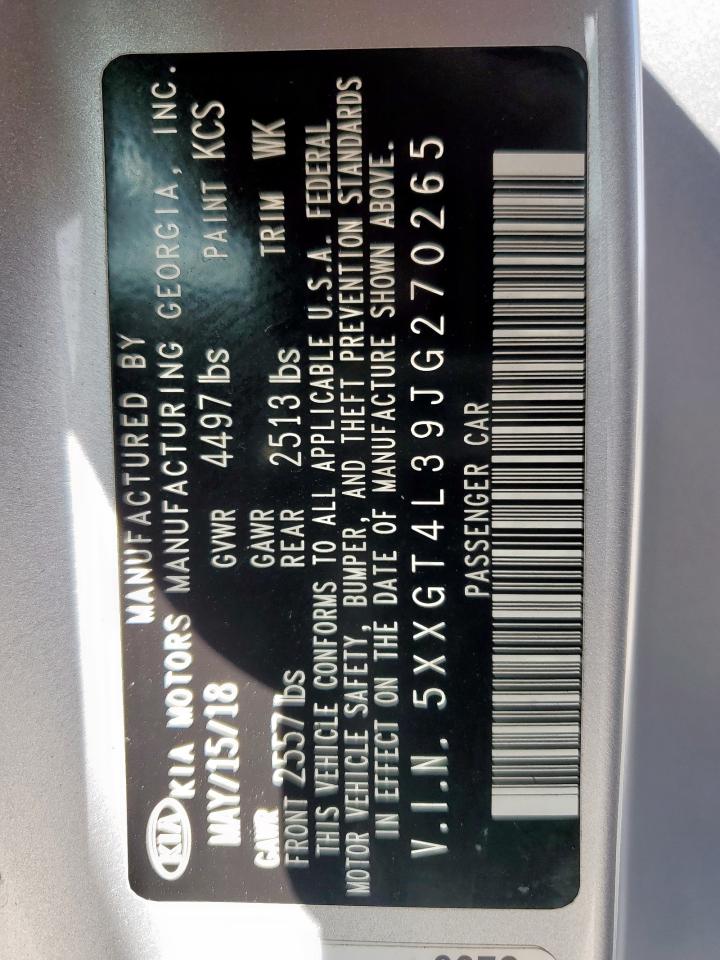 2018 Kia Optima Lx VIN: 5XXGT4L39JG270265 Lot: 67730115