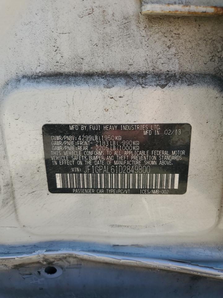 2013 Subaru Impreza Sport Premium VIN: JF1GPAL61D2849800 Lot: 70548265