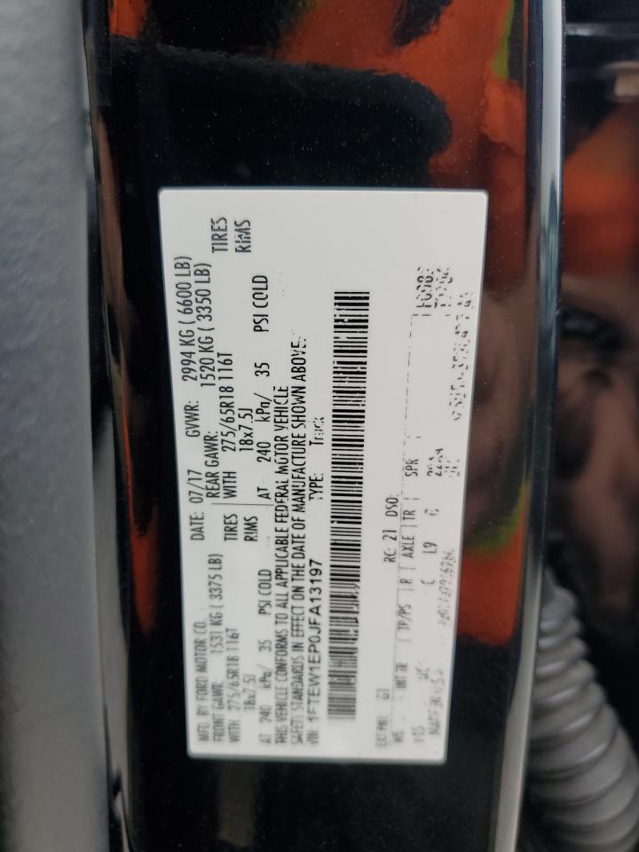 2018 Ford F150 Supercrew VIN: 1FTEW1EP0JFA13197 Lot: 69771955