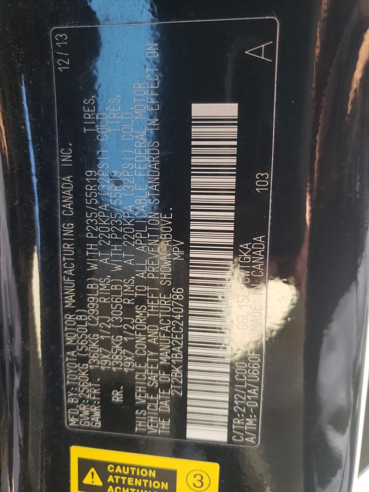 2014 Lexus Rx 350 Base VIN: 2T2BK1BA2EC240786 Lot: 67973415