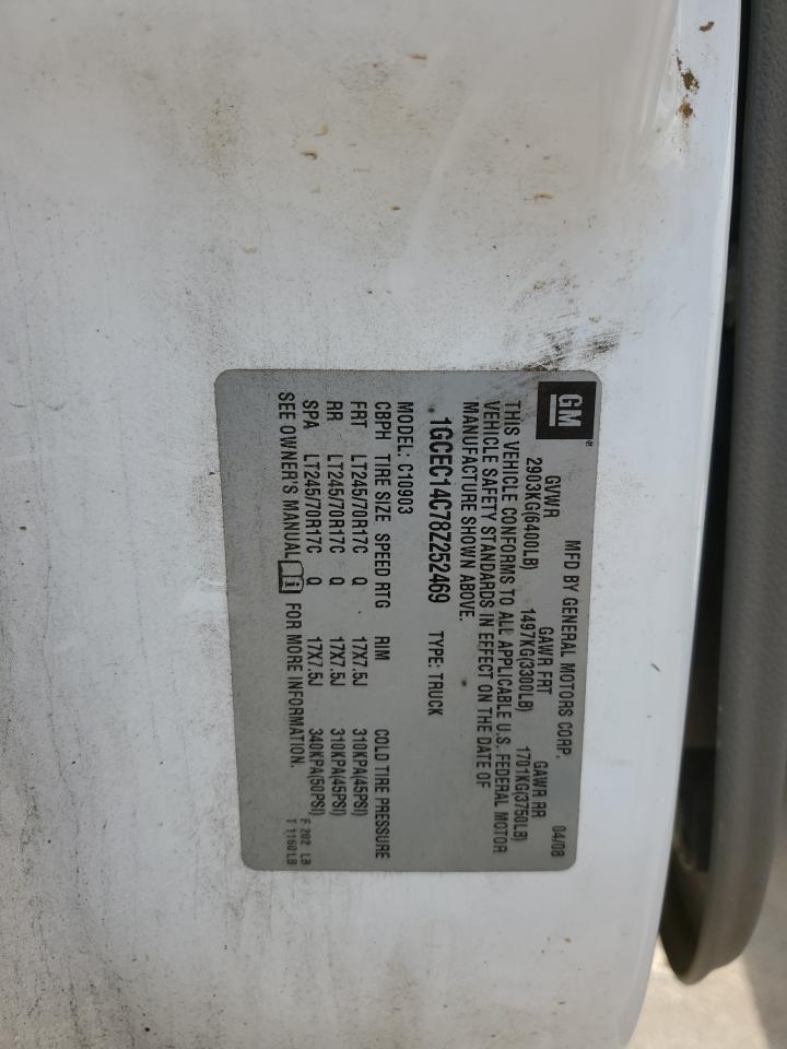 2008 Chevrolet Silverado C1500 VIN: 1GCEC14C78Z252469 Lot: 70110265