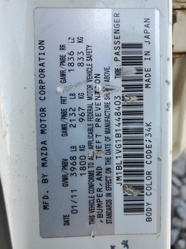 2011 Mazda 3 I VIN: JM1BL1VG1B1448403 Lot: 70307125