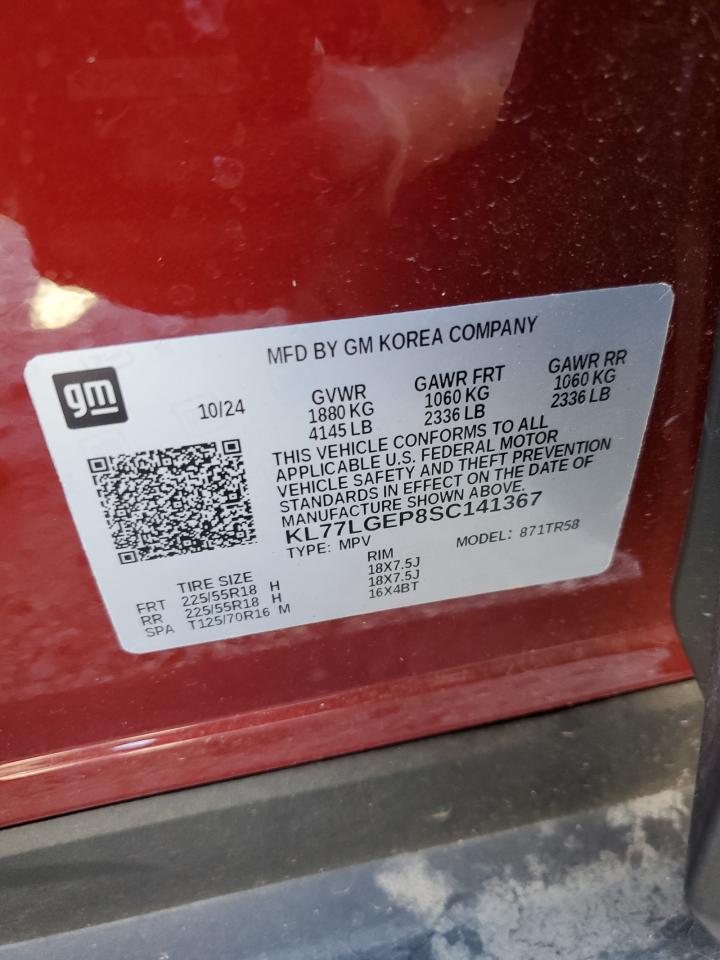 2025 Chevrolet Trax 1Rs VIN: KL77LGEP8SC141367 Lot: 69612495